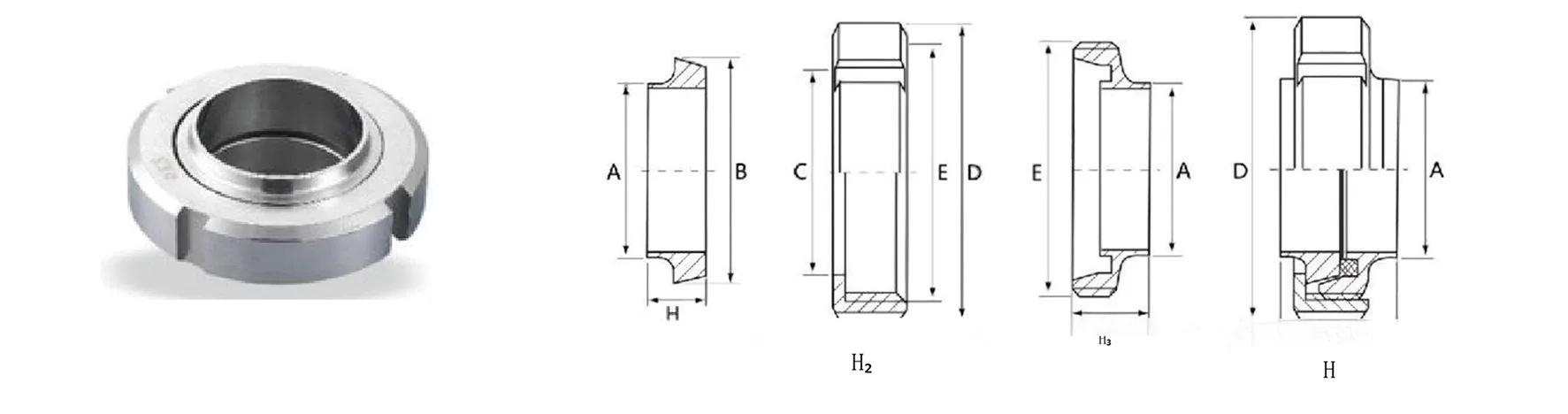 衛生級ISO/IDF活接頭－睿鈦實業型錄產品圖