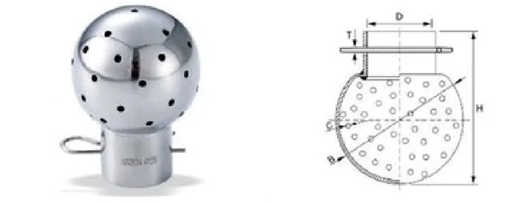 衛生級插銷噴淋球－睿鈦實業型錄產品圖