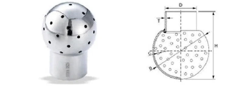 衛生級焊接噴淋球－睿鈦實業型錄產品圖