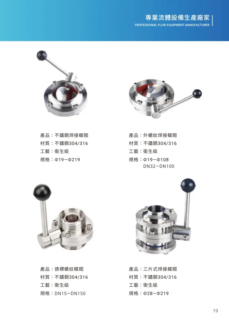 德標螺紋蝶閥第 25 頁完整規格表