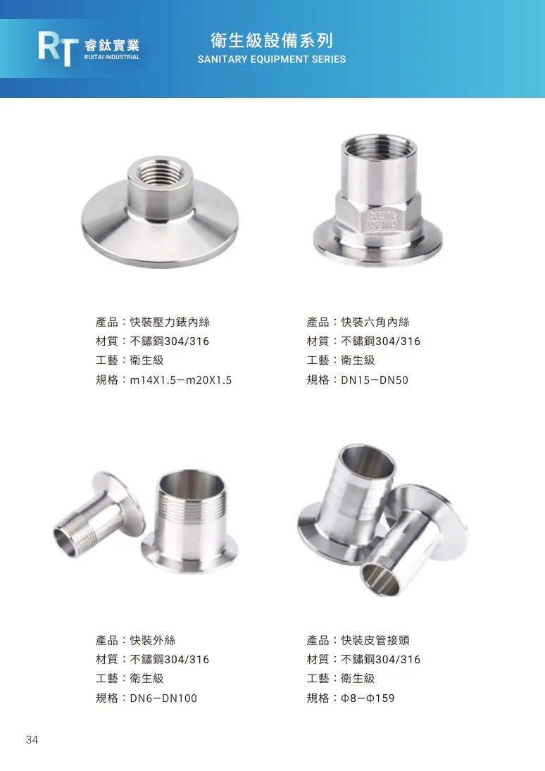 快裝外絲第 40 頁完整規格表