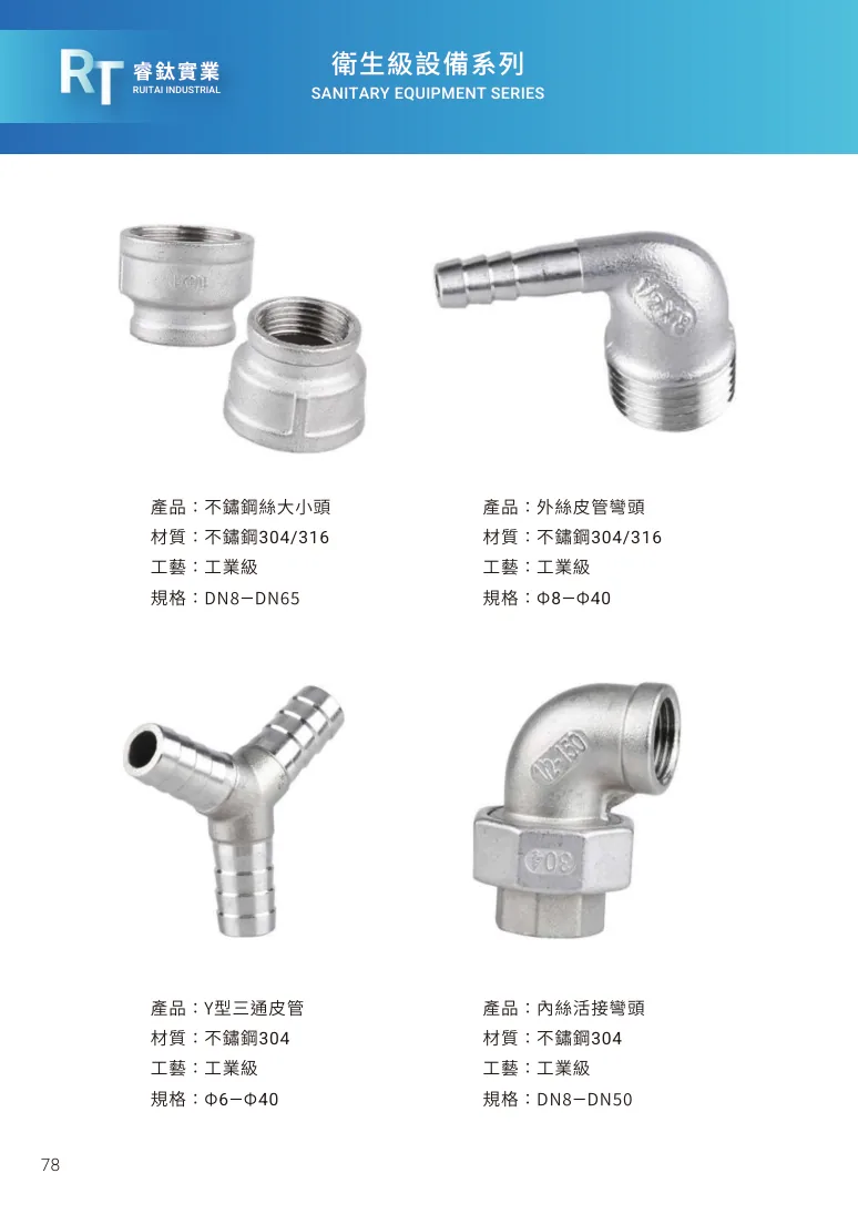 Y型三通皮管第 84 頁完整規格表