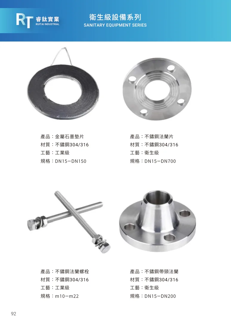 金屬石墨墊片第 98 頁完整規格表